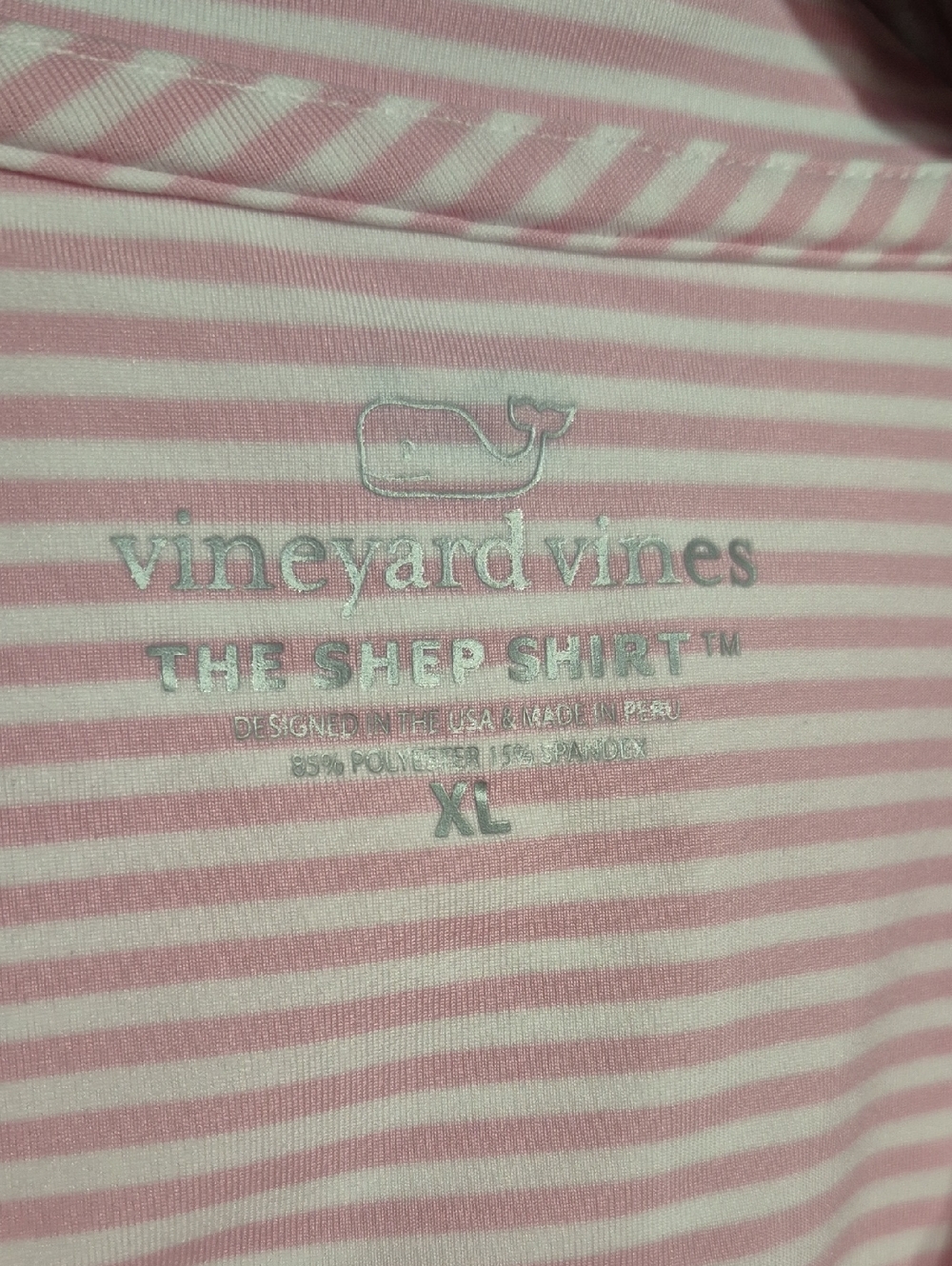 VINEYARD VINES Pink and White Striped Quarter-Zip Pullover - Picture 8 of 10